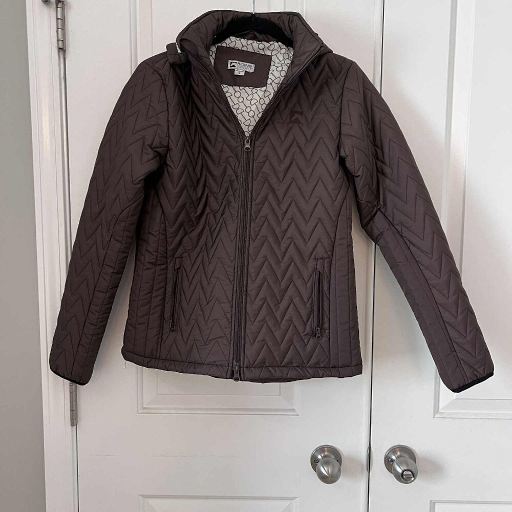 Dark Brown Riding Sport Puffer Jacket Small